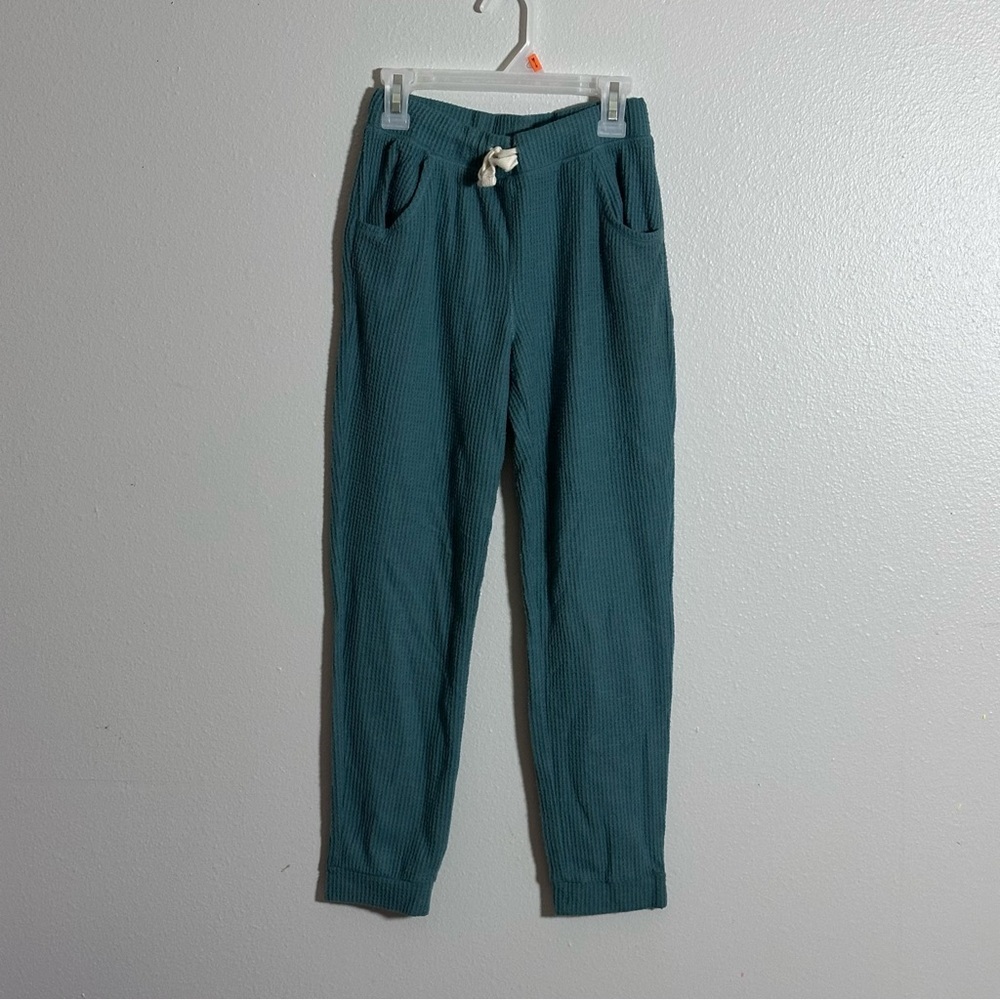Cat & Jack Kids Blue/Green Waffle Knit Joggers SweatPants Girls Large (10/12)